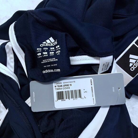 Adidas NWT Navy and White Generic Team Jersey Women L - Picture 10 of 13